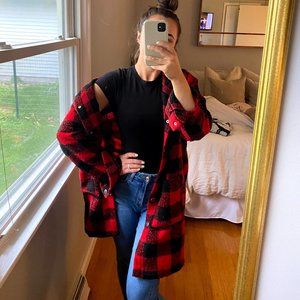 Buffalo Plaid Coat w/Pockets